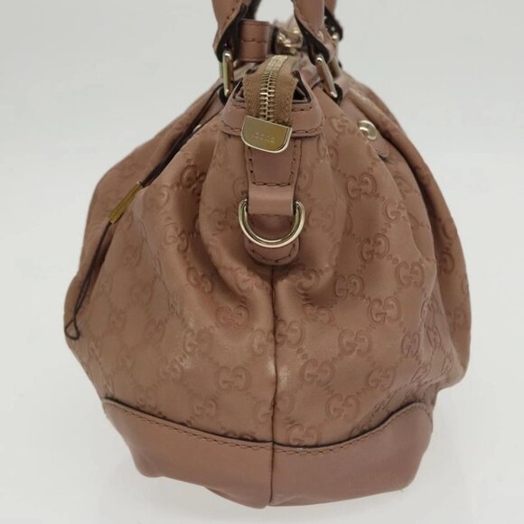 GUCCI GG Canvas Guccissima Hand Bag Leather Pink - Picture 5 of 15